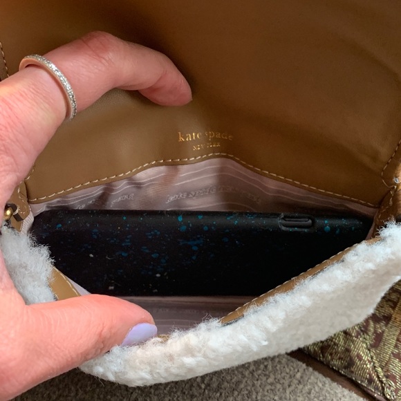 Authentic KATE SPADE DUO Leather top zip Crosby w/shearling/leather flap Crosby - Picture 15 of 16